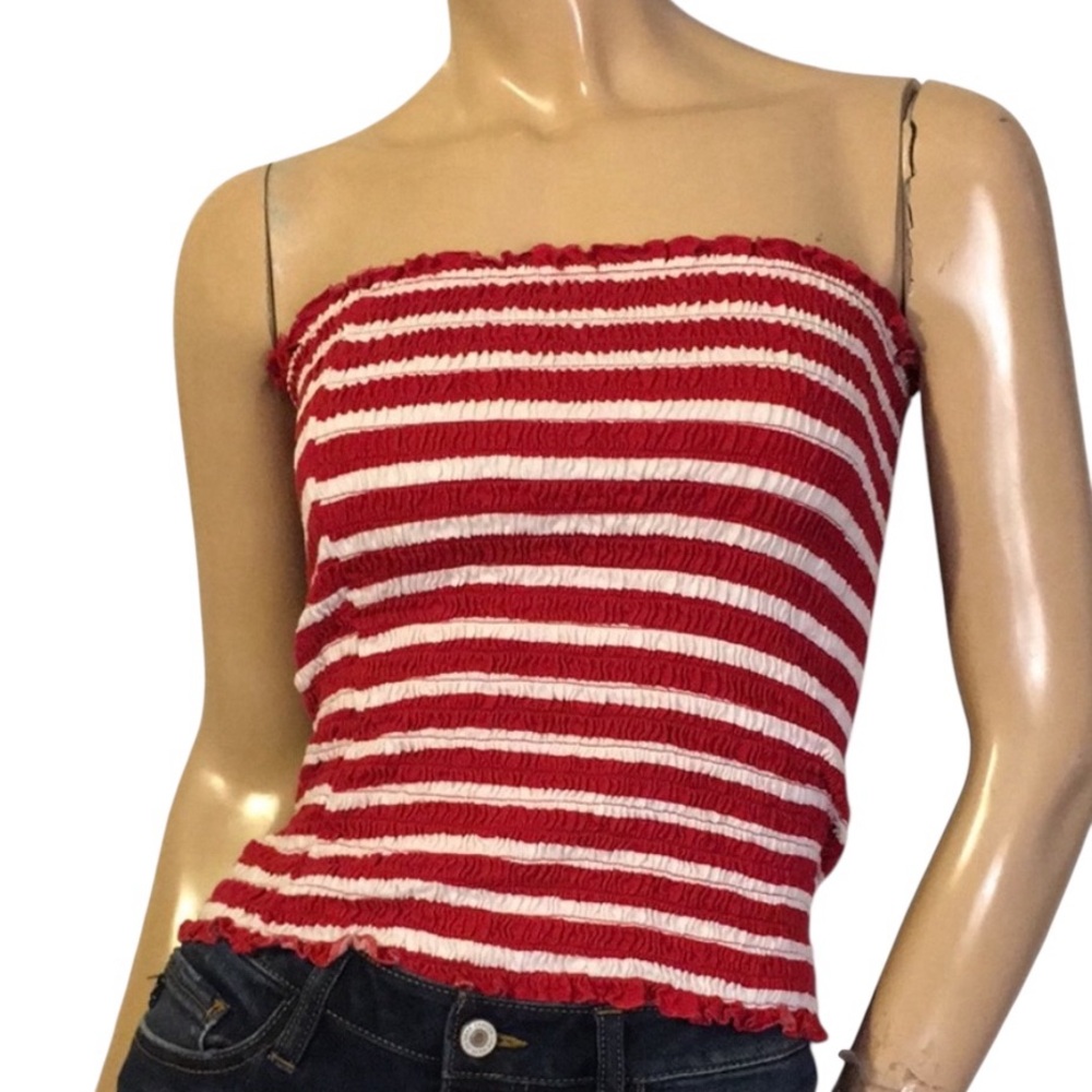 HH2- Women’s Large Lg Cloud Chaser Large Striped Strapless Top